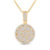 Image 1 : Mens Round Diamond Cluster Circle Charm Pendant 3 Cttw 10kt Yellow Gold - REF-164N5F