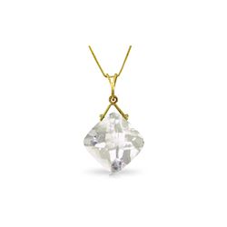 Genuine 8.75 ctw White Topaz Necklace 14KT Yellow Gold - REF-27P2H