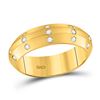 Image 1 : Womens Round Diamond Wedding Machine-Set Band 1/6 Cttw 14kt Yellow Gold - REF-38R9X