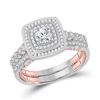 Image 1 : Round Diamond Bridal Wedding Ring Band Set 1 Cttw 14kt Two-tone Gold - REF-146X9A