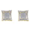 Image 1 : Mens Round Diamond Square Earrings 1/2 Cttw 10kt Yellow Gold - REF-28X5A