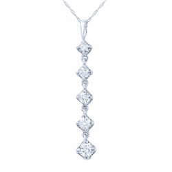 0.75 CTW Diamond Necklace 14K White Gold - REF-84K6W