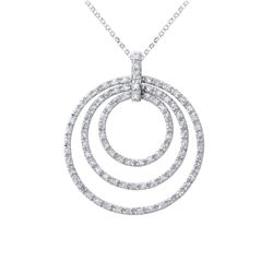 1.5 CTW Diamond Necklace 14K White Gold - REF-91R5K