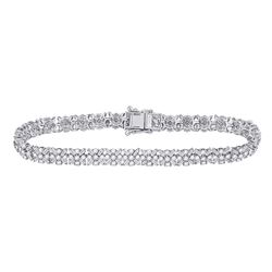 Womens Round Diamond Tennis Bracelet 4-1/3 Cttw 14kt White Gold - REF-261Y5N