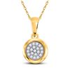 Image 1 : Womens Round Diamond Cluster Pendant 1/6 Cttw 10kt Yellow Gold - REF-10K5Y