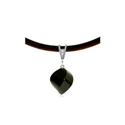 Genuine 15.51 ctw Black Spinel & Diamond Necklace 14KT White Gold - REF-39Z2N