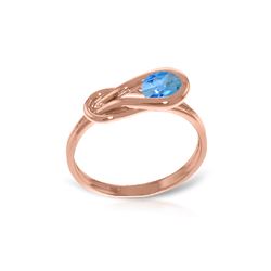 Genuine 0.65 ctw Blue Topaz Ring 14KT Rose Gold - REF-47N2R