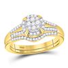 Image 1 : Round Diamond Bridal Wedding Ring Band Set 3/8 Cttw 10kt Yellow Gold - REF-30H5R