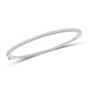 Image 1 : Womens Round Diamond Stackable Bangle Bracelet 1 Cttw 14kt White Gold - REF-85A9M