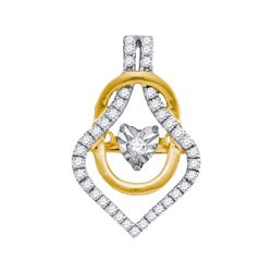 Womens Round Diamond Moving Twinkle Fashion Pendant 1/5 Cttw 10kt Yellow Gold - REF-19M5H