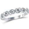 Image 1 : Womens Round Diamond Crescent Stackable Band Ring 1/10 Cttw 14kt White Gold - REF-20M9H