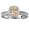 Image 1 : 1.54 CTW Morganite & Diamond Ring 14K White Gold - REF-56W8F