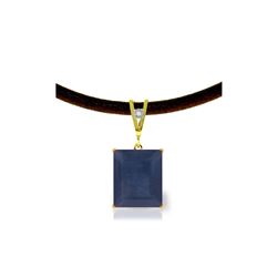 Genuine 7.01 ctw Sapphire & Diamond Necklace 14KT Yellow Gold - REF-80Y6F