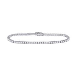 Womens Round Diamond Tennis Bracelet 4 Cttw 14kt White Gold - REF-247R9X