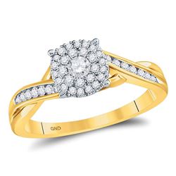 Round Diamond Cluster Bridal Wedding Engagement Ring 1/3 Cttw 14kt Yellow Gold - REF-42R9X