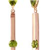 Image 1 : Genuine 4.25 ctw Peridot Earrings 14KT Rose Gold - REF-54Z6N