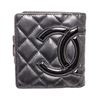 Image 6 : Chanel Black Quilted Leather Cambon Compact Wallet