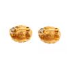 Image 2 : Chanel Vintage Gold Textured CC Logo Round Clip On Earrings