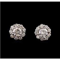 1.76 ctw Diamond Earrings - 14KT White Gold