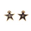 Image 1 : Chanel Black Enamel Gold Tone CC Star Clip On Earrings