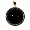 Image 2 : 0.02 ctw Diamond and Black Onyx "Moe" Pendant - 14KT Yellow Gold