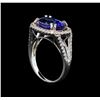 Image 4 : 14KT White Gold 4.14 ctw Tanzanite and Diamond Ring