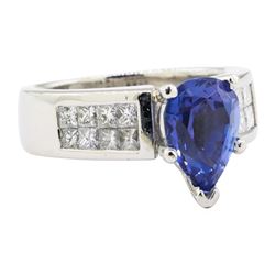 3.72 ctw Tanzanite And Diamond Ring - Platinum