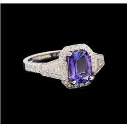 14KT White Gold 1.94 ctw Tanzanite and Diamond Ring