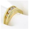 Image 4 : 14k Solid Yellow Gold Ladies 0.60 ctw 5 Large Diamond Geometric Band Ring