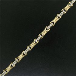 14K Yellow Gold 7  2.16 ctw Channel Set Round Brilliant Diamond Tennis Bracelet