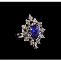 14KT White Gold 2.45 ctw Tanzanite and Diamond Ring