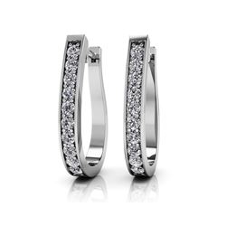 14K White Gold 1.50CTW Diamond Earrings, (SI2/F-G)