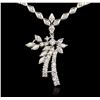 Image 2 : 14KT White Gold 3.82 ctw Diamond Necklace
