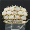 Image 4 : 14kt Yellow Gold 1.80 ctw Oval Cabochon Opal and Round Diamond Wide Band Cluster