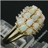 Image 5 : 14kt Yellow Gold 1.80 ctw Oval Cabochon Opal and Round Diamond Wide Band Cluster