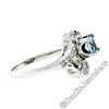 Image 8 : Art Deco 14kt White Gold 1.45 ctw Round Aquamarine and Diamond Cocktail Ring