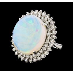 17.42 ctw Opal and Diamond Ring - 14KT White Gold