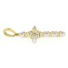 Image 3 : 14k Two Tone Gold .20 ctw Prong Set Round Brilliant Diamond Petite Cross Pendant