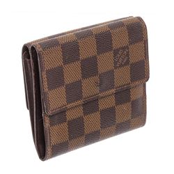 Louis Vuitton Damier Ebene Canvas Leather Elise Wallet