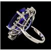 Image 3 : 20.78 ctw Tanzanite and Diamond Ring - 14KT White Gold