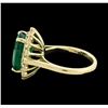 Image 3 : 5.80 ctw Emerald and Diamond Ring - 14KT Yellow Gold