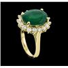 Image 4 : 5.80 ctw Emerald and Diamond Ring - 14KT Yellow Gold