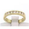 Image 1 : 14k Solid Yellow Gold .28 ctw Channel Set 7 Round Diamond Band Ring