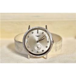 Longines brushed face 14k white gold