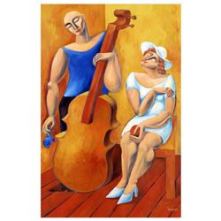 Yuroz, "The Cello" Hand Signed Limited Edition Serigraph on Canvas with Certificate of Authenticity.