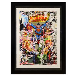 Mr. Brainwash, "The Heroes (Justice League)" Framed Limited Edition Silk Screen. Hand Signed and Num