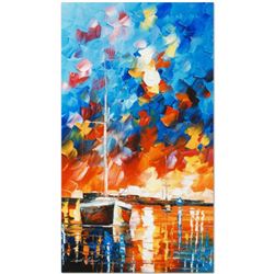 Leonid Afremov (1955-2019) "Night Comes" Limited Edition Giclee on Canvas, Numbered and Signed. This