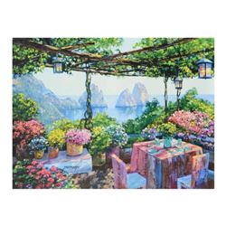 Howard Behrens (1933-2014), "Table For Two, Capri" Limited Edition on Canvas, Numbered and Signed wi