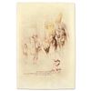 Image 1 : Brachi Horen, "Children With Torah" Hand-Embellished Mixed Media with Goldleaf, Hand Signed with Cer