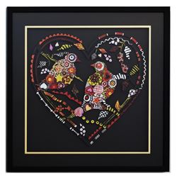 Patricia Govezensky- Original Painting on Laser Cut Steel "Love Birds XII"